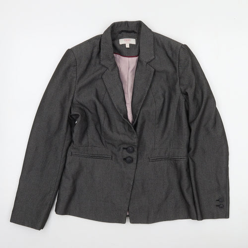 Next Petite Womens Grey Two-Button Blazer Jacket Size 10