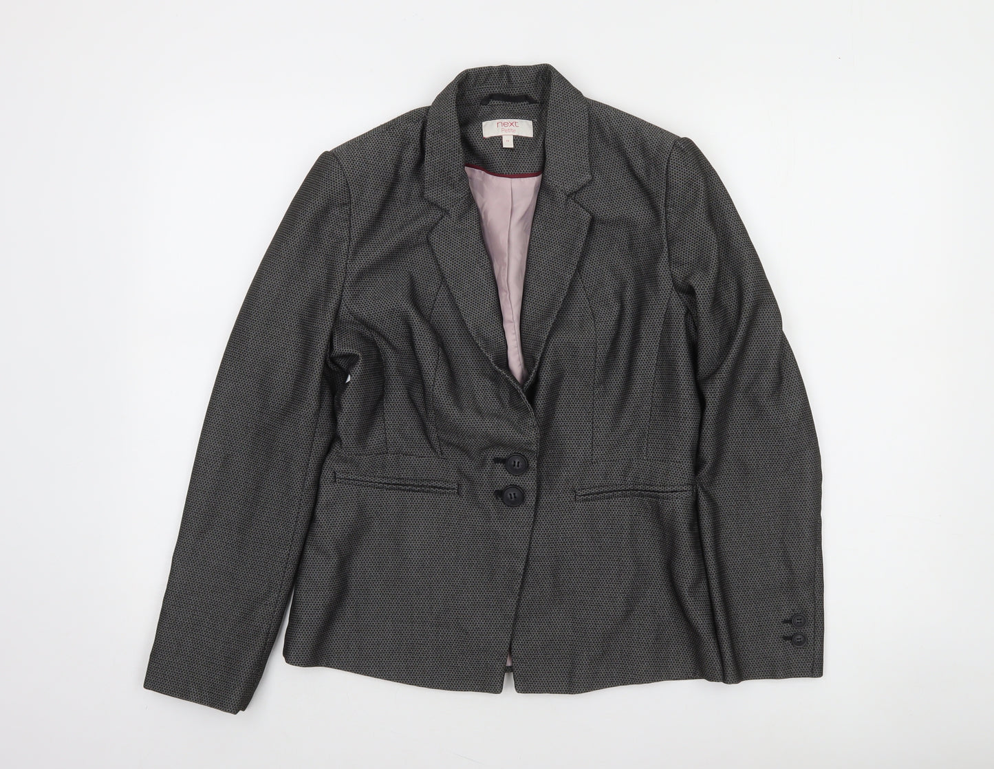 Next Petite Womens Grey Two-Button Blazer Jacket Size 10