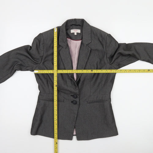 Next Petite Womens Grey Two-Button Blazer Jacket Size 10