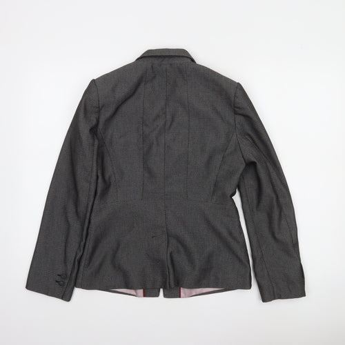 Next Petite Womens Grey Two-Button Blazer Jacket Size 10