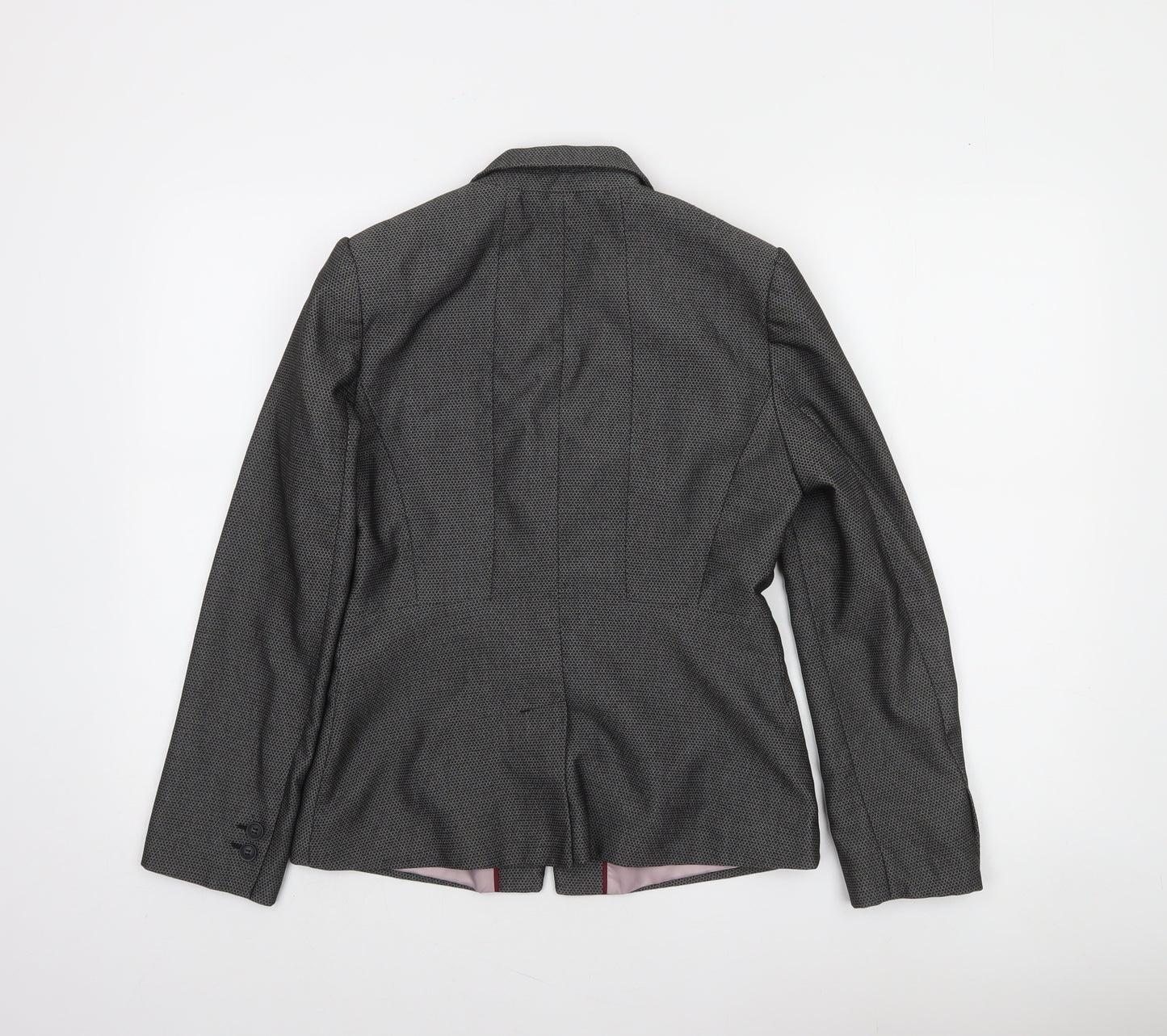 Next Petite Womens Grey Two-Button Blazer Jacket Size 10