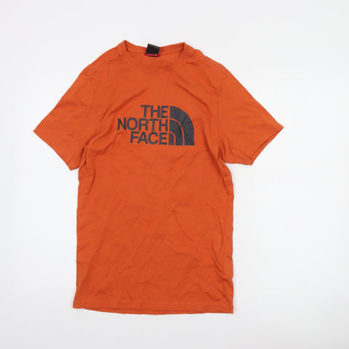 The North Face Men’s Orange XS Cotton Graphic Logo T-Shirt Outdoor