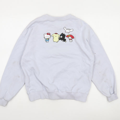 Zara Girls White Hello Kitty Pullover Sweatshirt 13-14 Years Cotton Casual