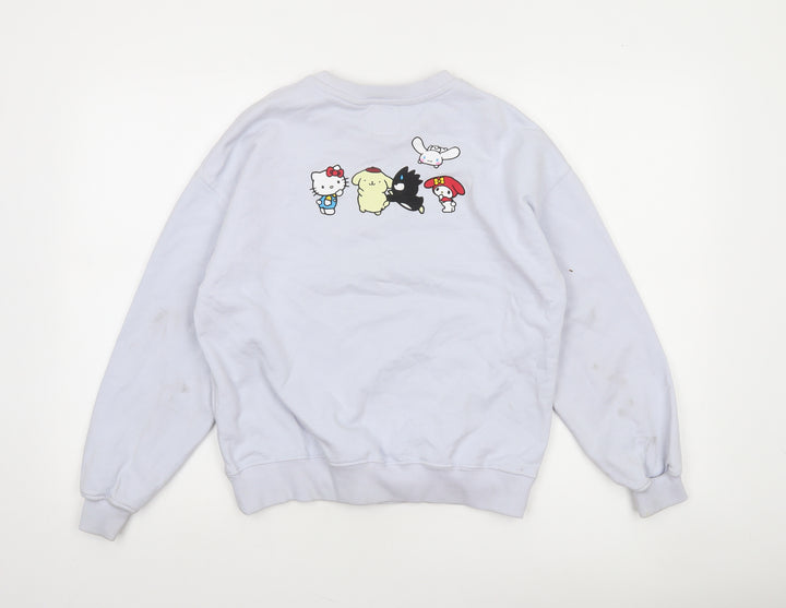 Zara Girls White Hello Kitty Pullover Sweatshirt 13-14 Years Cotton Casual