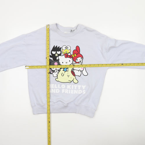 Zara Girls White Hello Kitty Pullover Sweatshirt 13-14 Years Cotton Casual