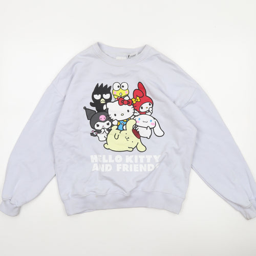 Zara Girls White Hello Kitty Pullover Sweatshirt 13-14 Years Cotton Casual