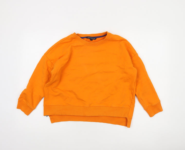 French Connection Women's Orange Cotton Pullover Sweatshirt Size S