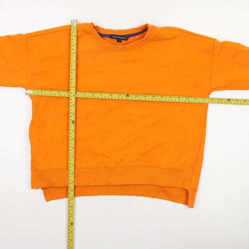 French Connection Women's Orange Cotton Pullover Sweatshirt Size S