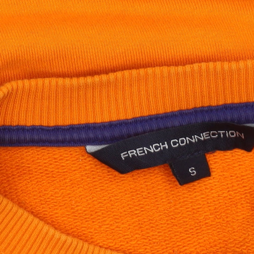 French Connection Women's Orange Cotton Pullover Sweatshirt Size S
