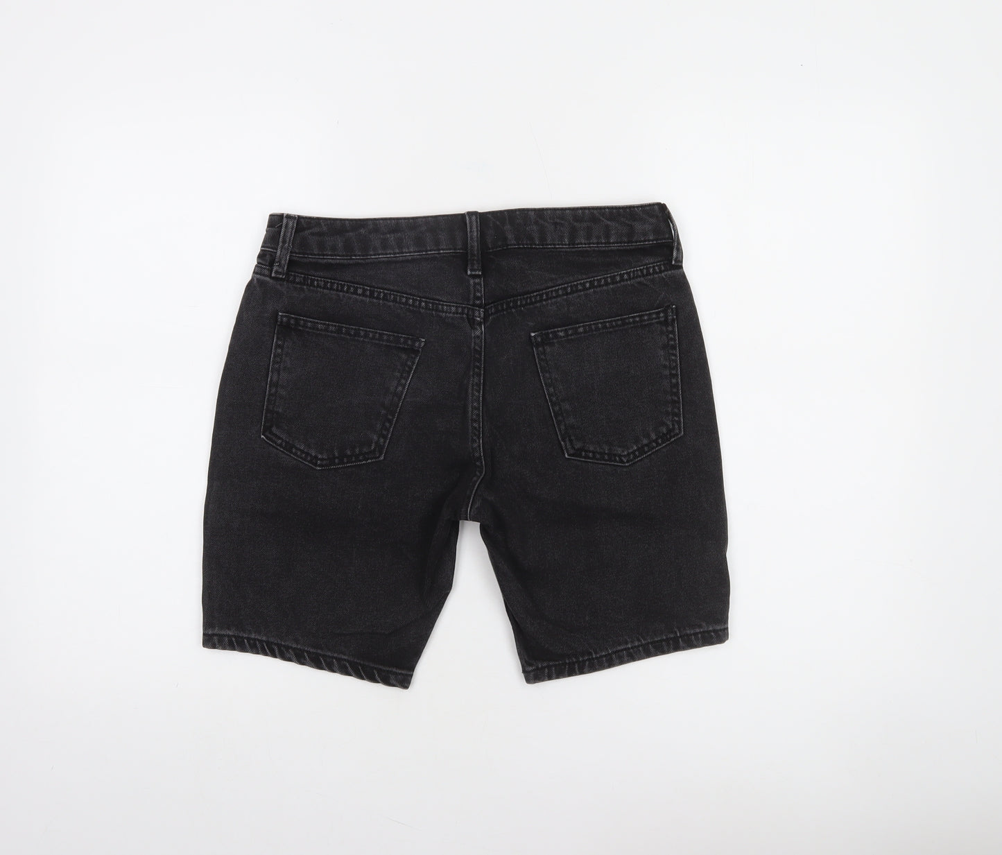 Topman Men's Black Denim Shorts 28in Slim Fit Casual Summer