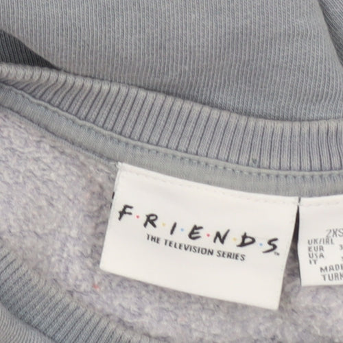 Friends Women's Grey Central Perk Sweatshirt Size 2XS