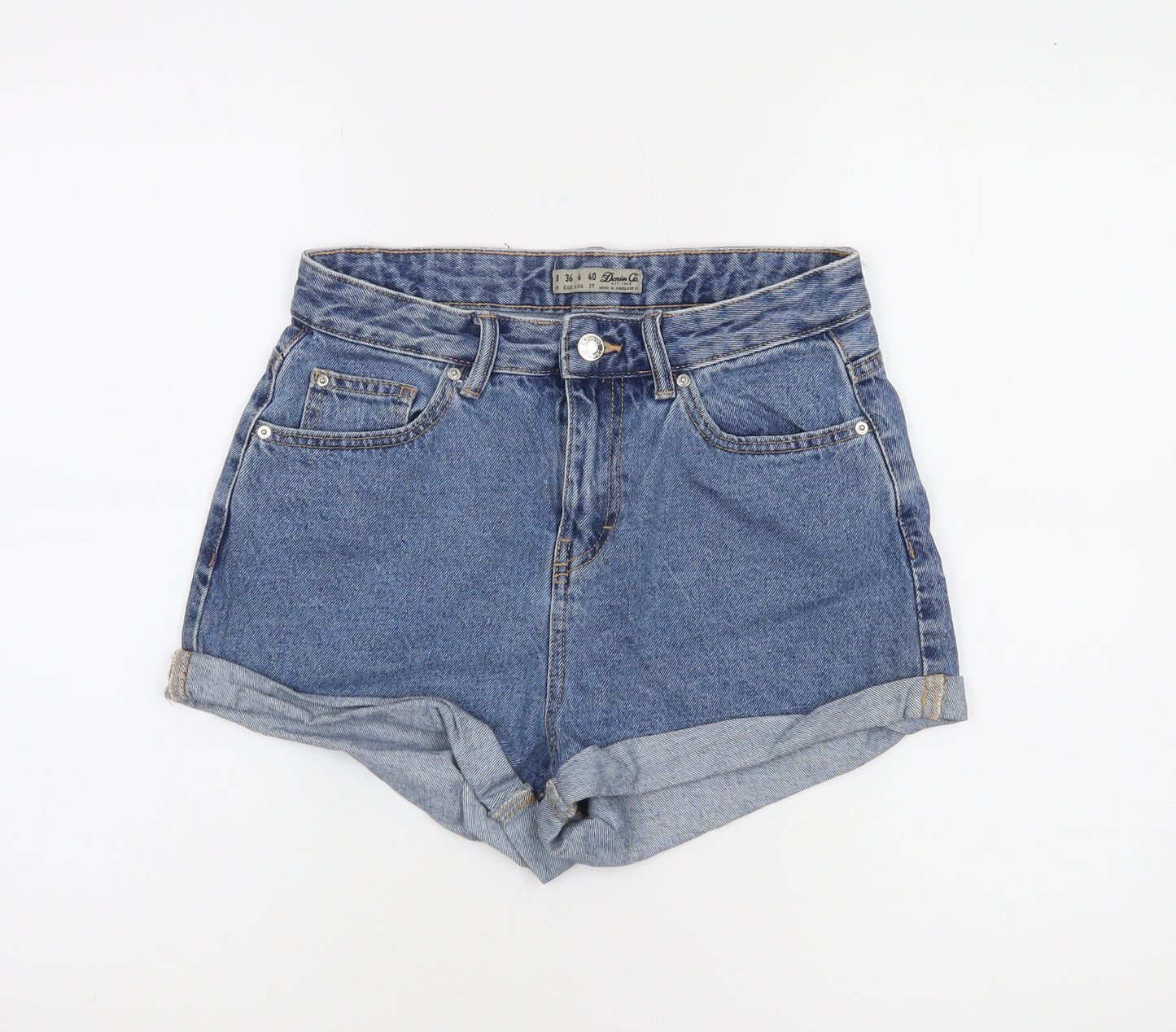Denim Co Women's Blue High Rise Cut-Off Denim Shorts Size 8