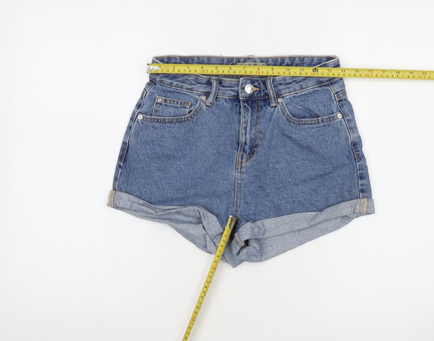 Denim Co Women's Blue High Rise Cut-Off Denim Shorts Size 8