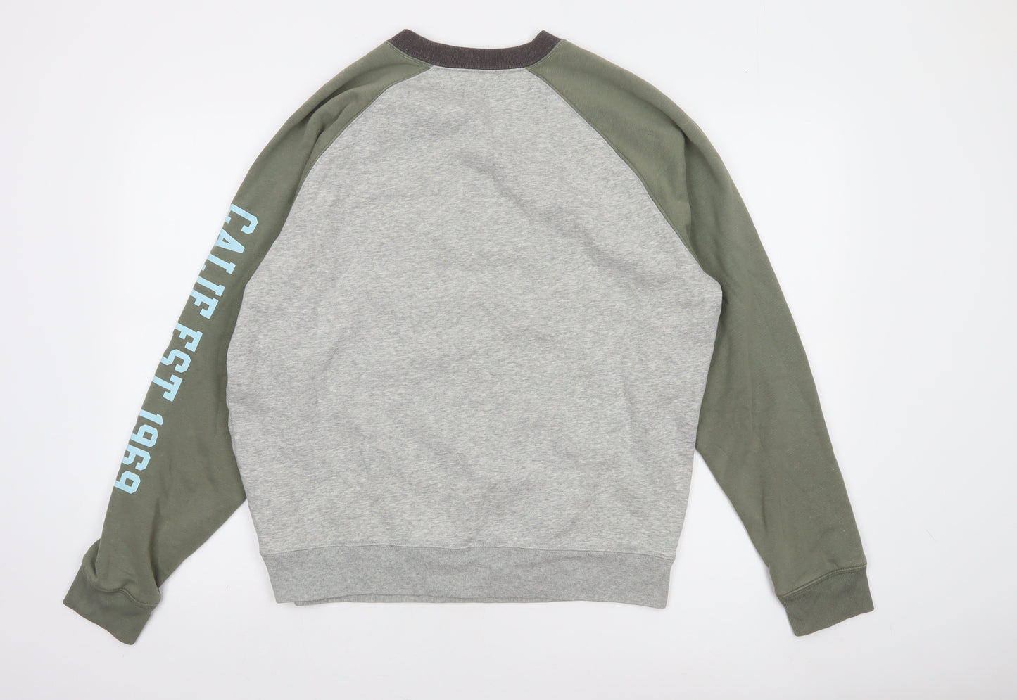 GAP Mens Grey & Khaki Crew Neck Logo Sweatshirt Size M