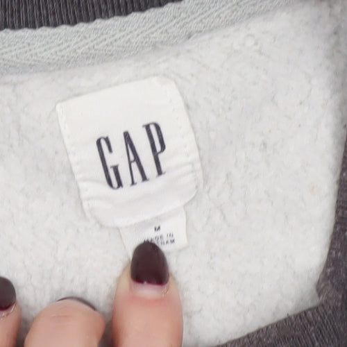 GAP Mens Grey & Khaki Crew Neck Logo Sweatshirt Size M