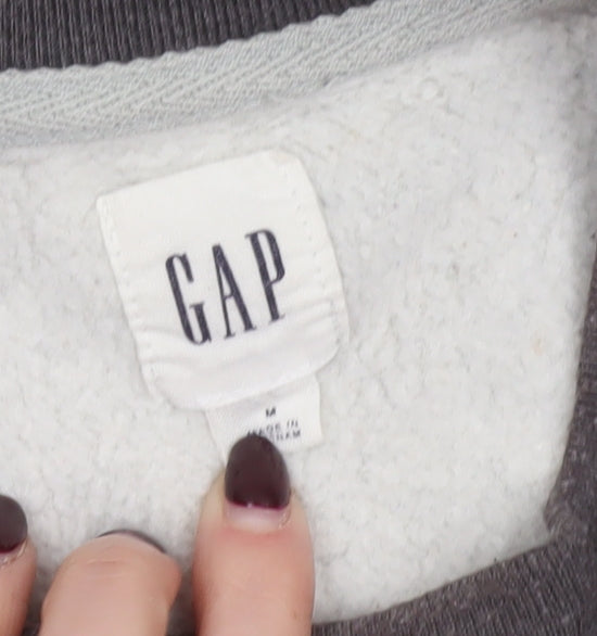 GAP Mens Grey & Khaki Crew Neck Logo Sweatshirt Size M