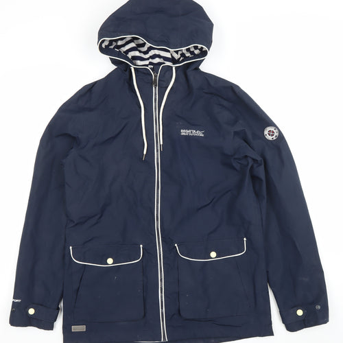 Regatta Women’s Blue Waterproof Hooded Rain Coat Jacket Size 12