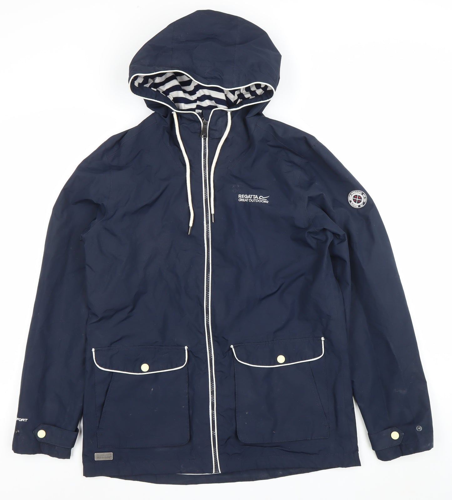 Regatta Women’s Blue Waterproof Hooded Rain Coat Jacket Size 12
