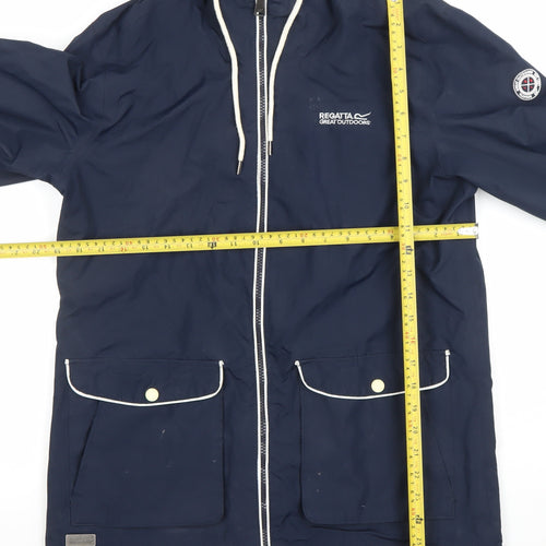 Regatta Women’s Blue Waterproof Hooded Rain Coat Jacket Size 12