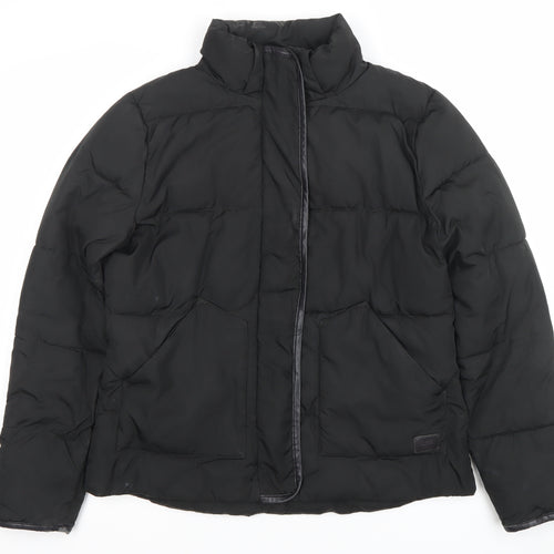 Lee Women's Black Mid-Length Puffer Jacket Size M