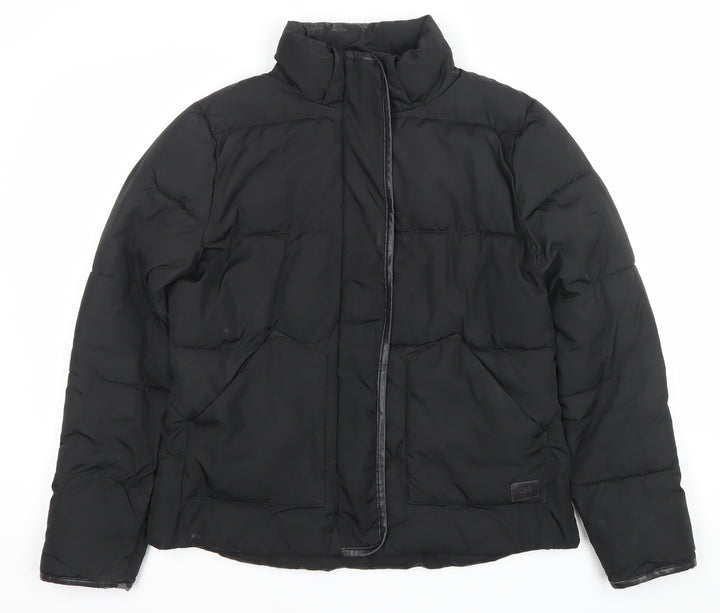 Lee Women's Black Mid-Length Puffer Jacket Size M
