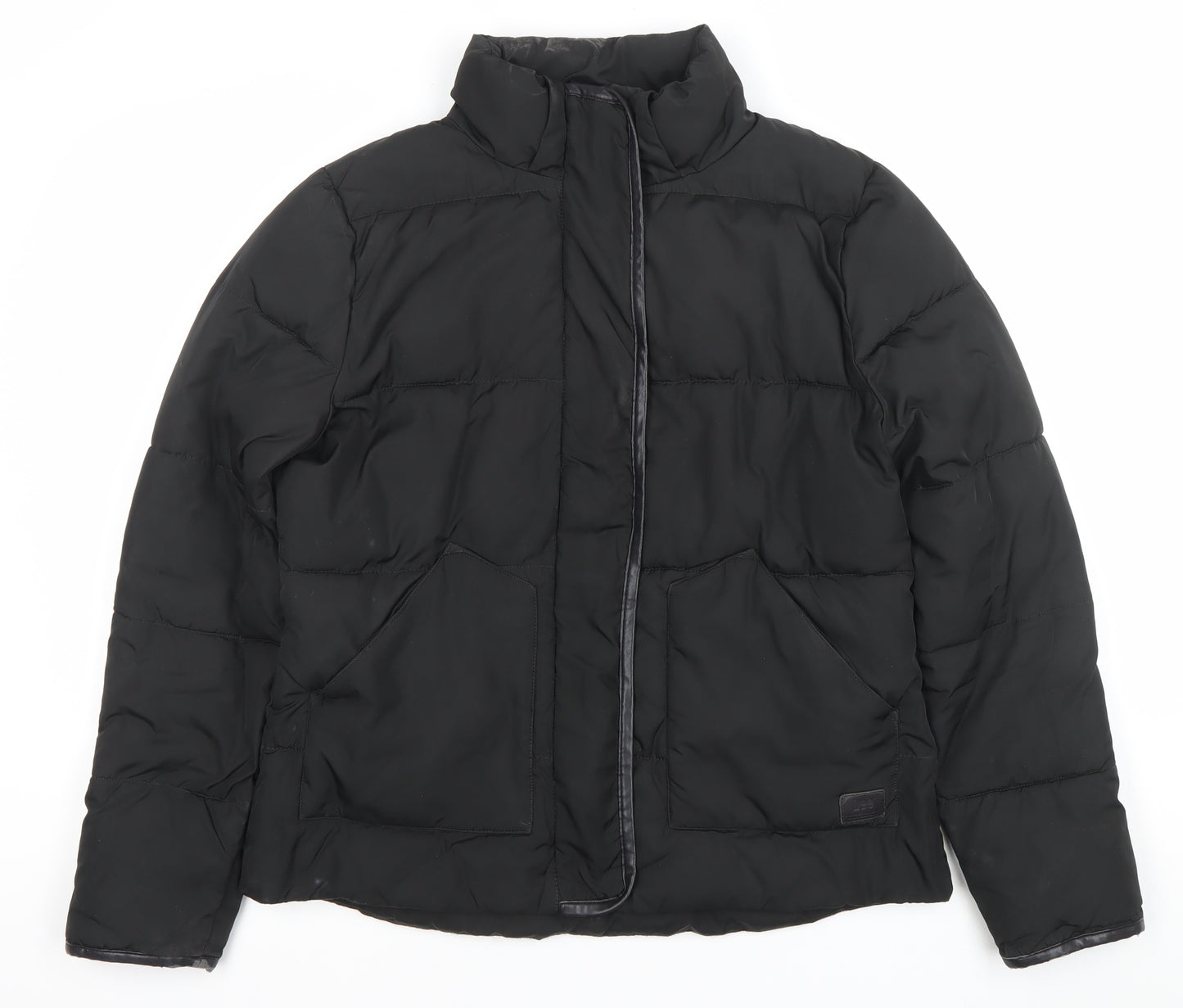 Lee Women's Black Mid-Length Puffer Jacket Size M