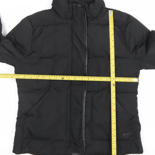 Lee Women's Black Mid-Length Puffer Jacket Size M