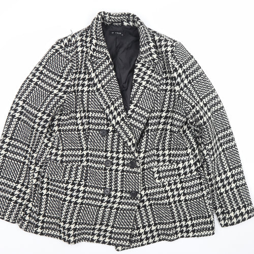Et Vous Women's Black Check Blazer Jacket Size 20 Wool Look Lined