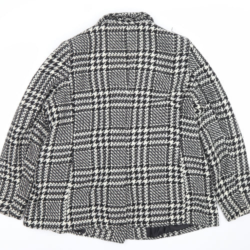 Et Vous Women's Black Check Blazer Jacket Size 20 Wool Look Lined