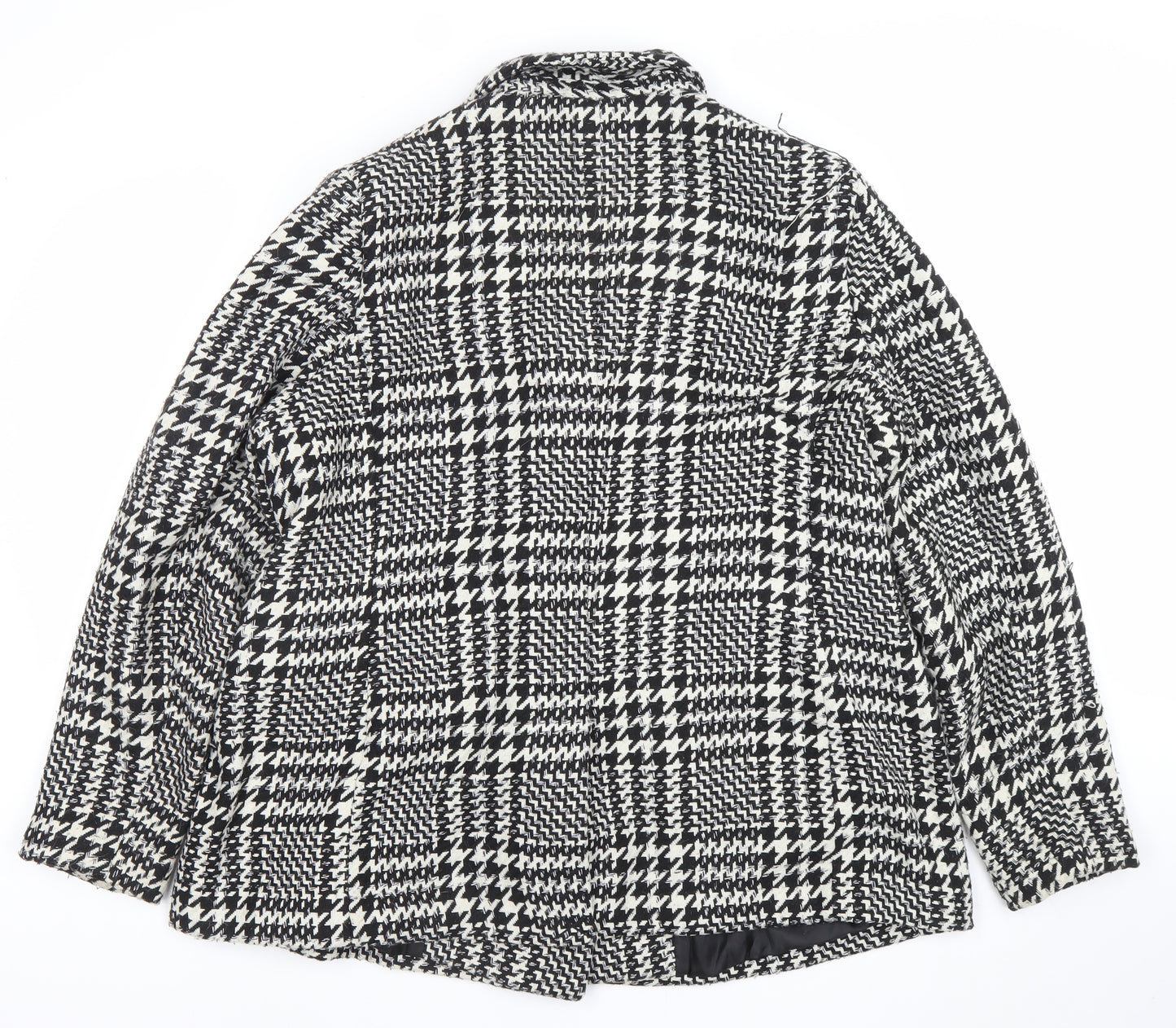 Et Vous Women's Black Check Blazer Jacket Size 20 Wool Look Lined