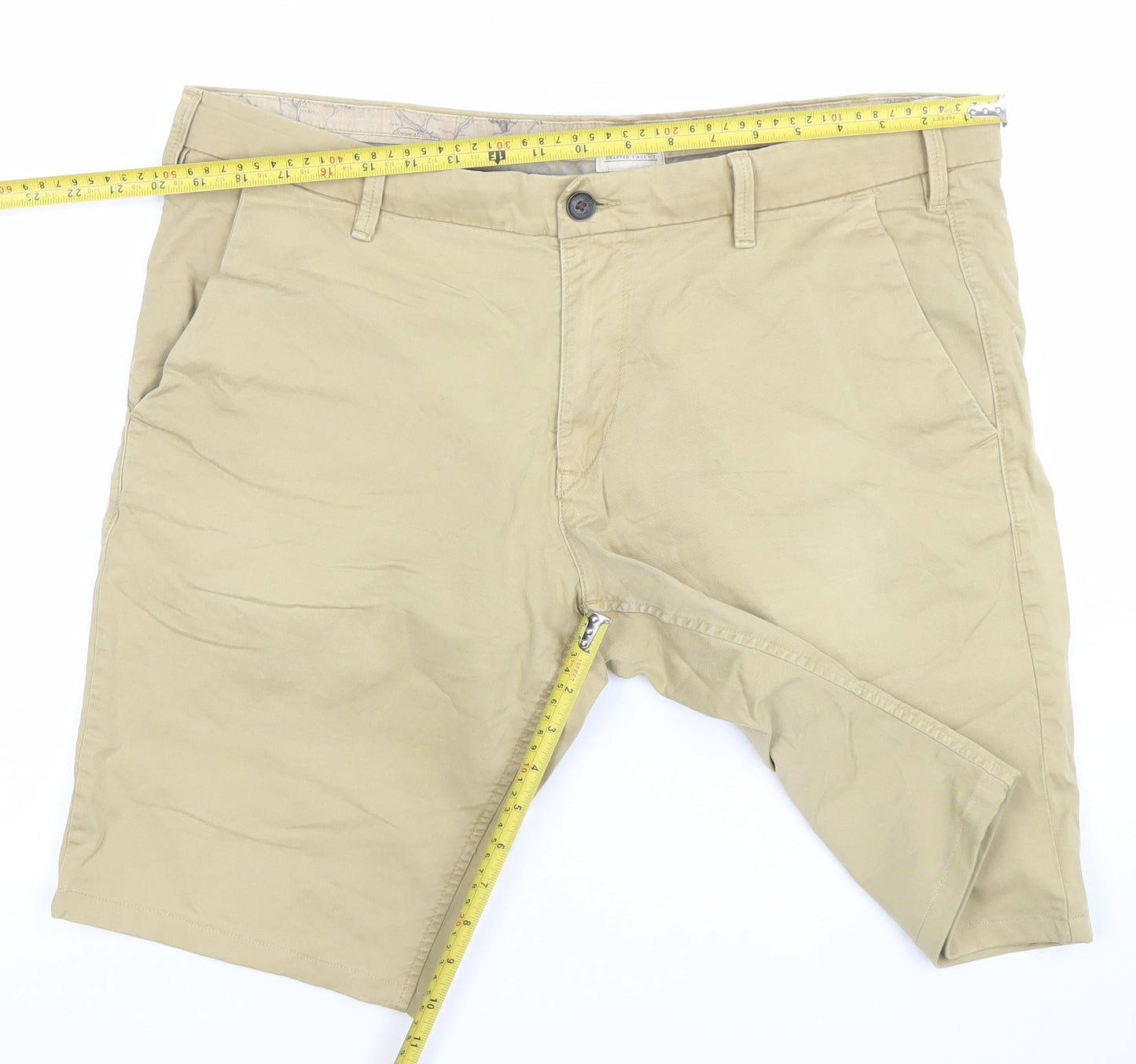 Timberland Mens Beige Chino Shorts W38 Summer Casual Cotton Blend