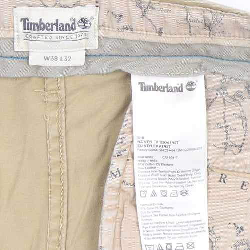Timberland Mens Beige Chino Shorts W38 Summer Casual Cotton Blend