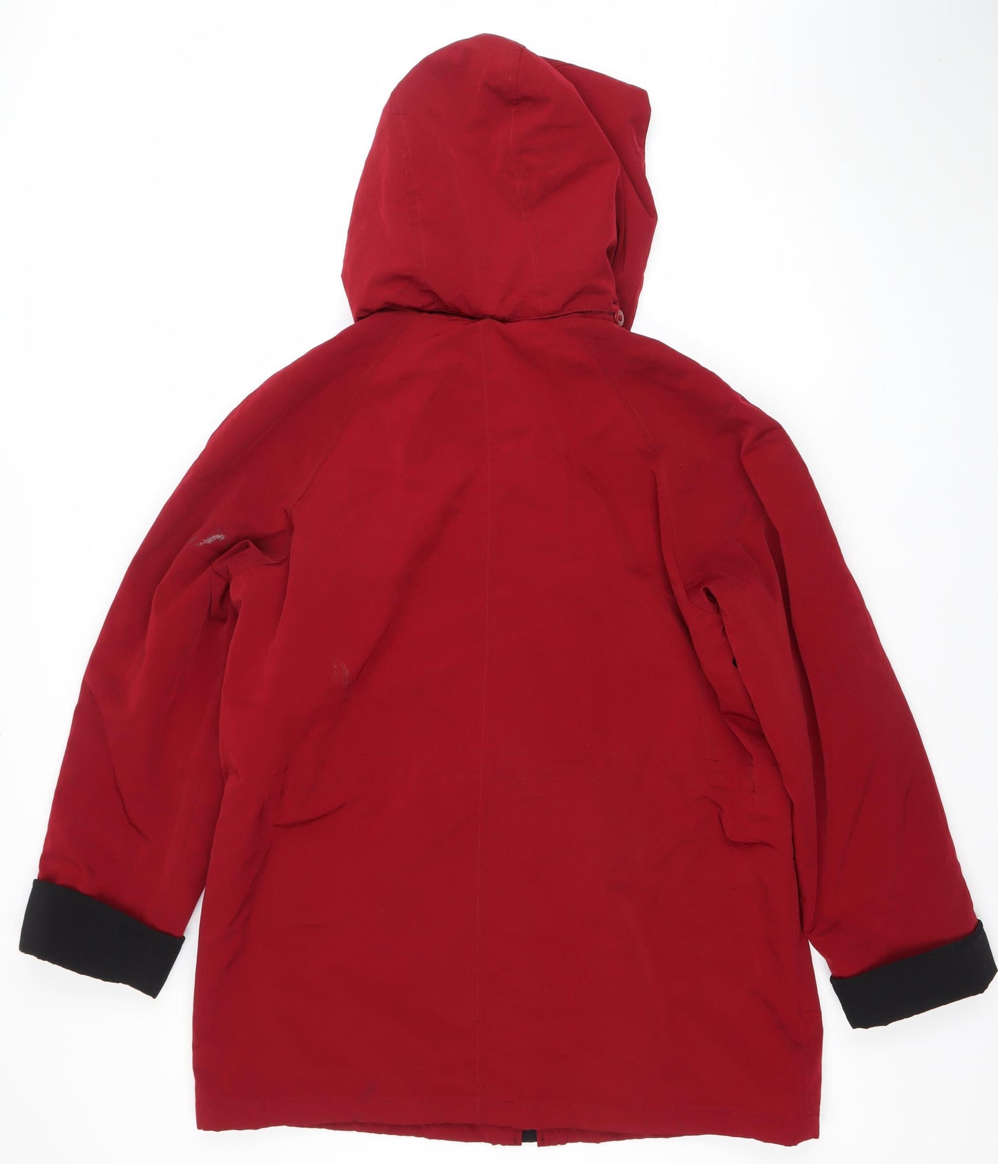 Nautica Women's Red Hooded Waterproof Parka Jacket Size L