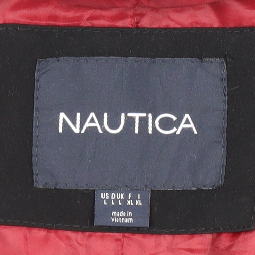 Nautica Women's Red Hooded Waterproof Parka Jacket Size L