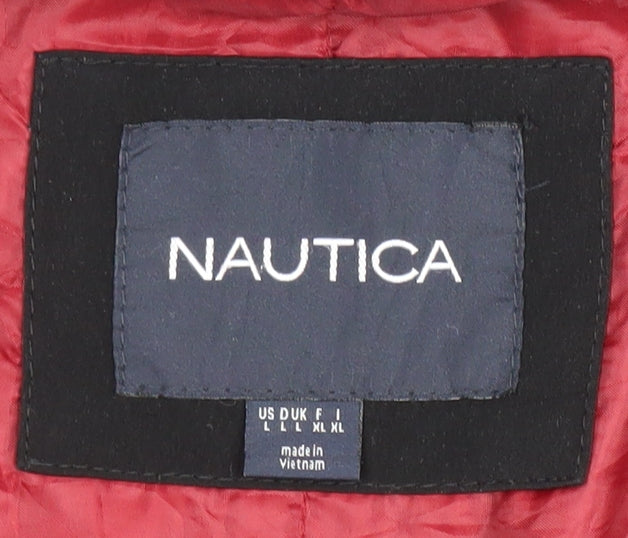 Nautica Women's Red Hooded Waterproof Parka Jacket Size L