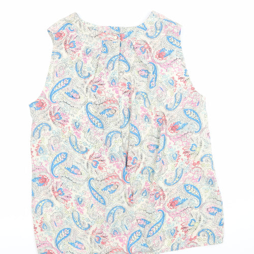 Oasis Women’s Multicoloured Paisley Beaded Sleeveless Blouse Size 10