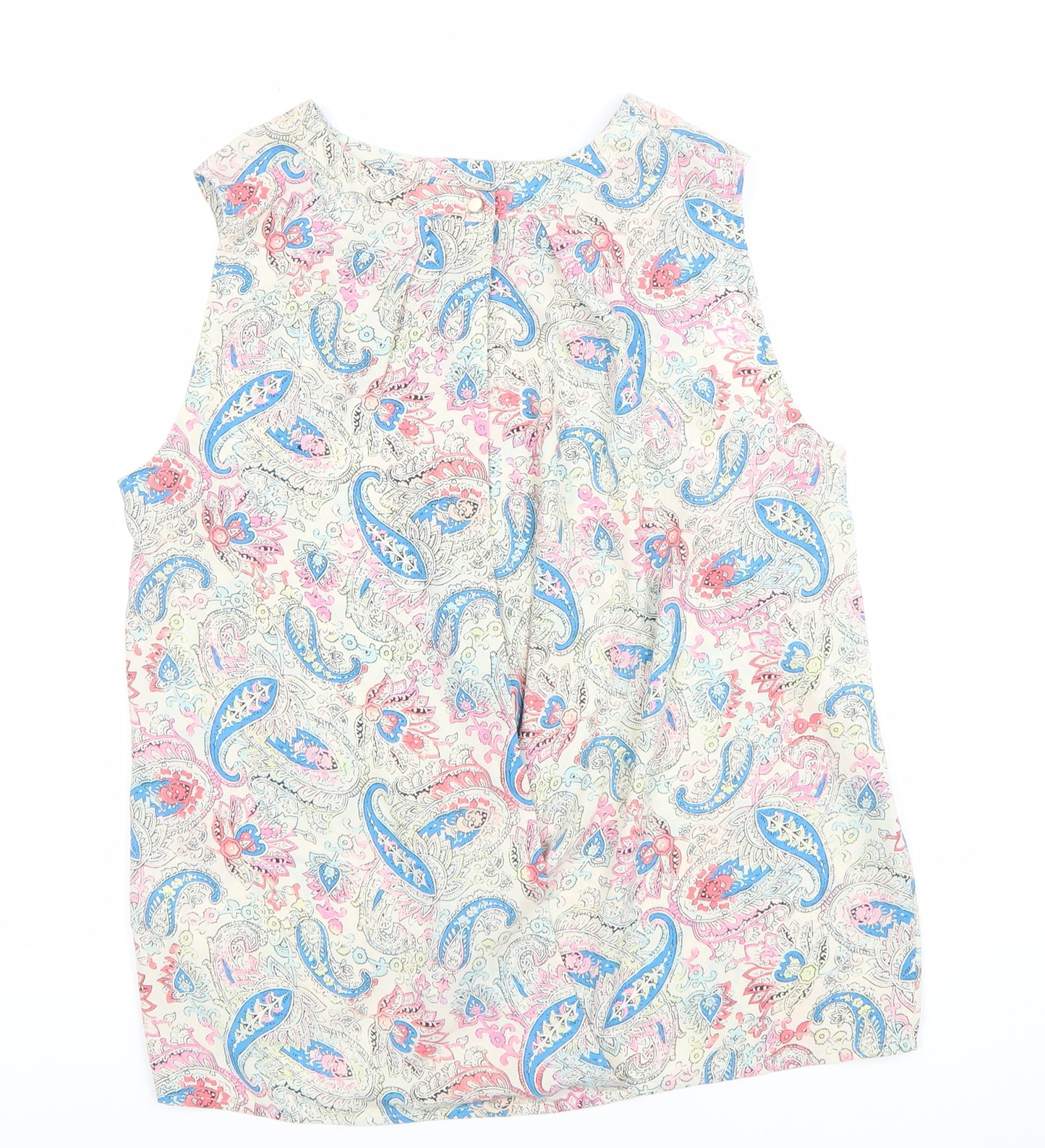 Oasis Women’s Multicoloured Paisley Beaded Sleeveless Blouse Size 10