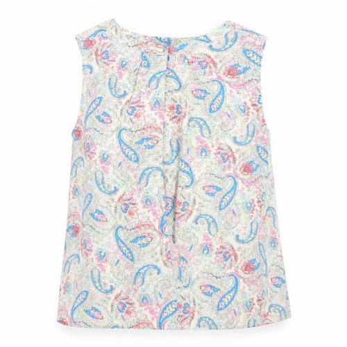 Oasis Women’s Multicoloured Paisley Beaded Sleeveless Blouse Size 10