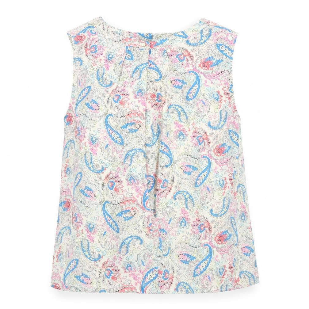 Oasis Women’s Multicoloured Paisley Beaded Sleeveless Blouse Size 10