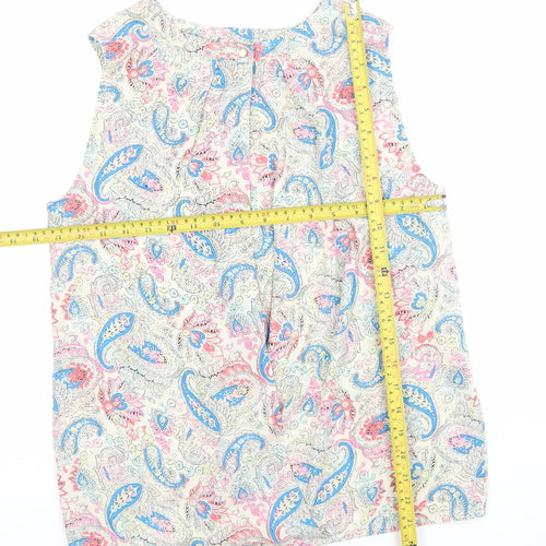 Oasis Women’s Multicoloured Paisley Beaded Sleeveless Blouse Size 10