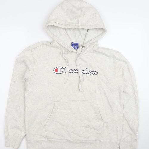 Champion Men's Grey Small Pullover Hoodie Logo Fleece Sweatshirt