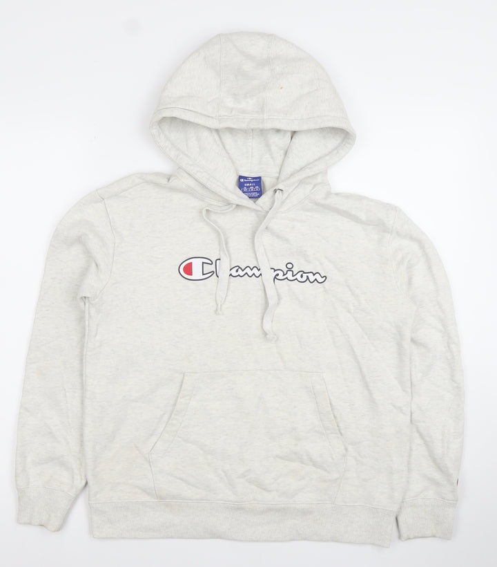 Champion Men's Grey Small Pullover Hoodie Logo Fleece Sweatshirt