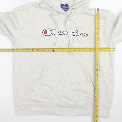 Champion Men's Grey Small Pullover Hoodie Logo Fleece Sweatshirt