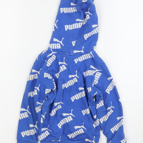 Puma Boys Blue Full Zip Hoodie 2 Years Graphic Logo Design