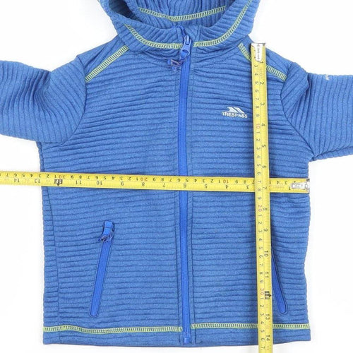 Trespass Boys Blue Full Zip Hoodie 3-4 Years Polyester Fleece Outdoor