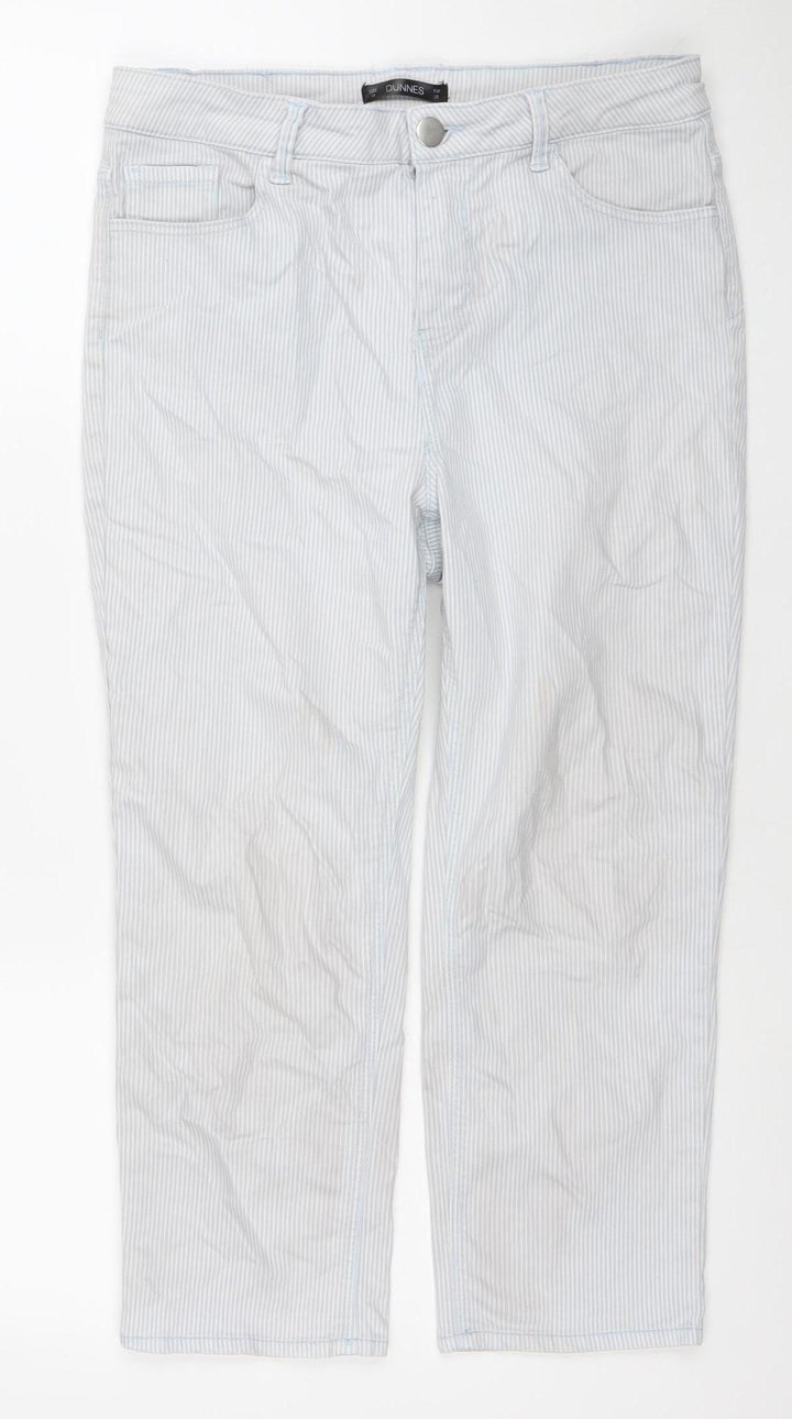 Dunnes Women’s Blue Striped Straight Leg Jeans Size 10