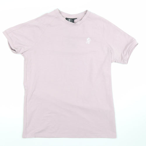 SikSilk Men's Pink Slim Fit Cotton Stretch Crew Neck T-Shirt Size M