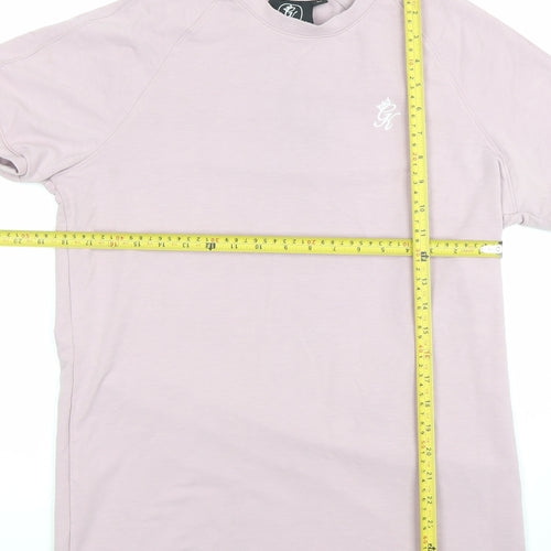 SikSilk Men's Pink Slim Fit Cotton Stretch Crew Neck T-Shirt Size M