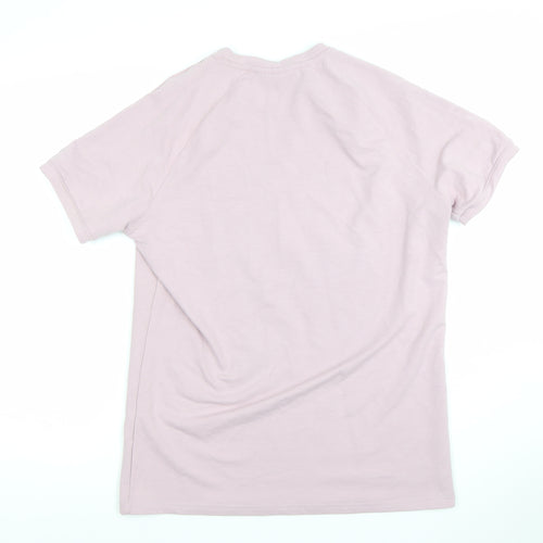SikSilk Men's Pink Slim Fit Cotton Stretch Crew Neck T-Shirt Size M
