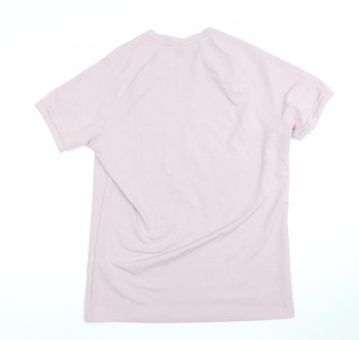 SikSilk Men's Pink Slim Fit Cotton Stretch Crew Neck T-Shirt Size M